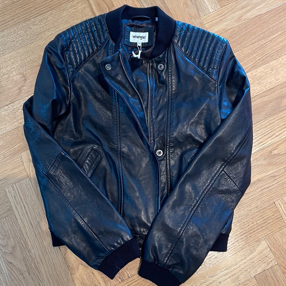 BNWT Wrangler Black Leather Jacket